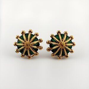 Tiffany & Co. Jean Schlumberger 18k Gold & Green Enamel Umbrella Earrings 💚✨